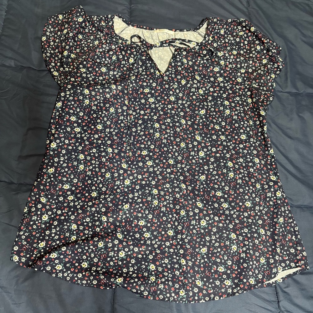 Floral Black Blouse